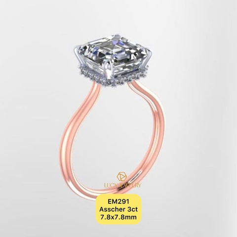 EM291 - Nhẫn cầu hôn, Asscher cut, 3.01 carat - Lucy Jewelry