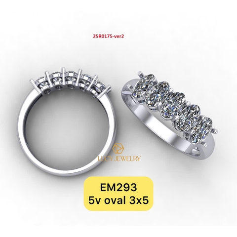 EM293 - Nhẫn kết ngang đá oval, nhẫn vàng nữ, nhẫn thiết kế - Lucy Jewelry