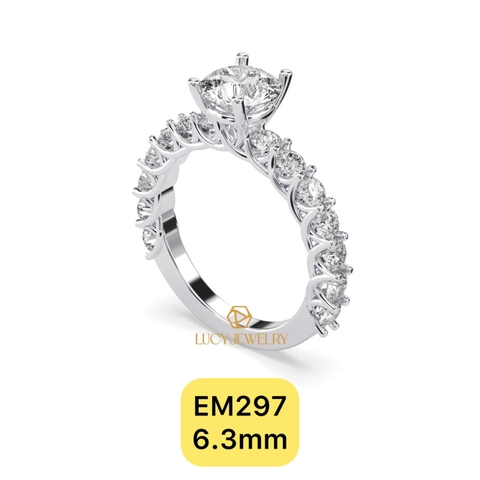 EM297 - Nhẫn cầu hôn, round cut, 6.3mm - Lucy Jewelry