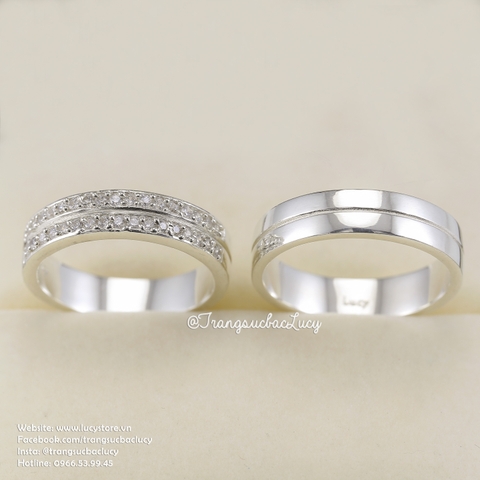Nhẫn đôi nhẫn cặp bạc Lucy - ND034