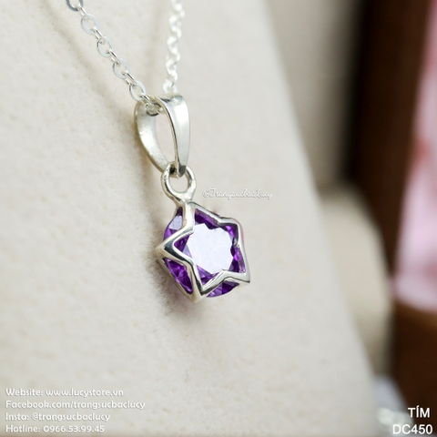 Dây chuyền ngôi sao đá tím - DC450_TIM