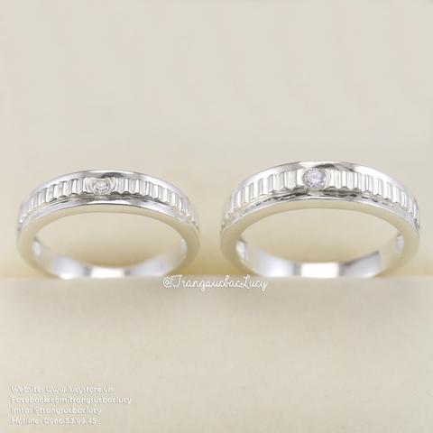 Nhẫn đôi nhẫn cặp bạc Lucy - ND044