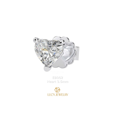 EB062 - Khuyên tai thiết kế, heart cut  - Lucy Jewelry