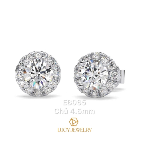 EB065 - Khuyên tai thiết kế, 4.5mm, round cut  - Lucy Jewelry