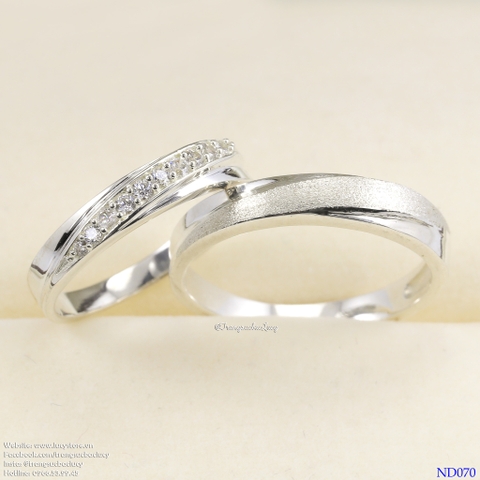 ND070 Nhẫn đôi bạc - Nhẫn cặp bạc - Nhẫn couple bạc đẹp Lucy Jewelry