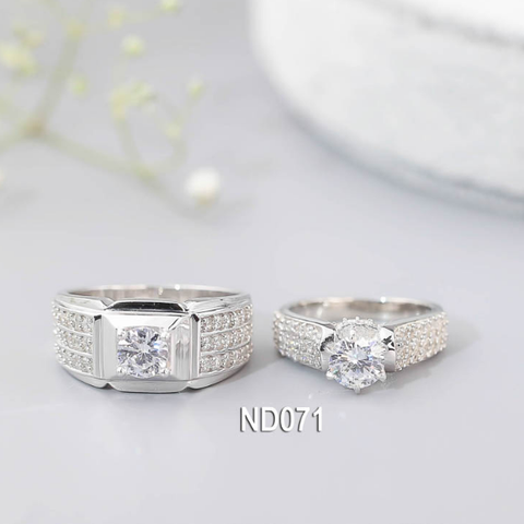 Nhẫn đôi nhẫn cặp bạc Lucy - ND071