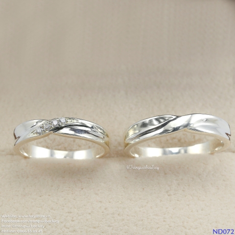 Nhẫn đôi nhẫn cặp đẹp Bạc Lucy - ND072