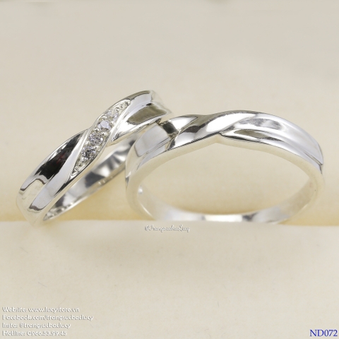 Nhẫn đôi nhẫn cặp đẹp Bạc Lucy - ND072
