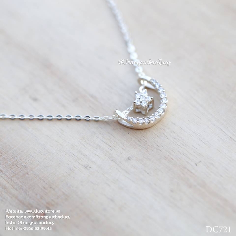 Dây chuyền trăng sao bạc Lucy - DC721