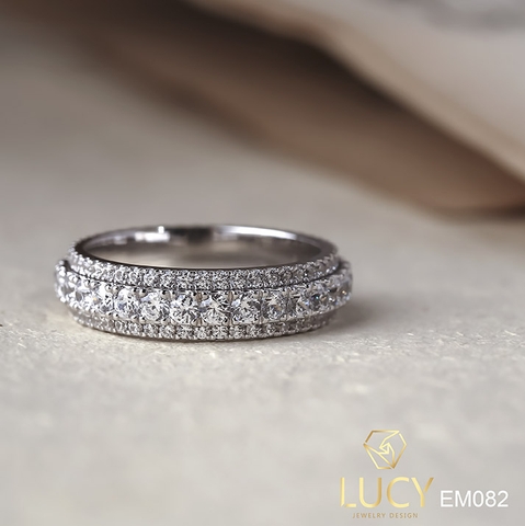 EM082 Nhẫn xoay unisex nam và nữ full đá - Lucy Jewelry