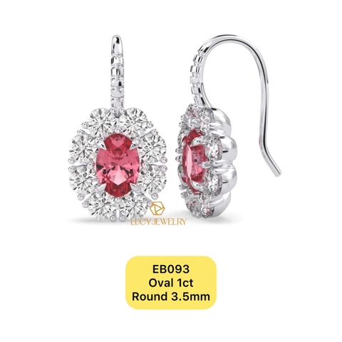 EB093 - Khuyên tai thiết kế, oval cut, 1.62 carat - Lucy Jewelry