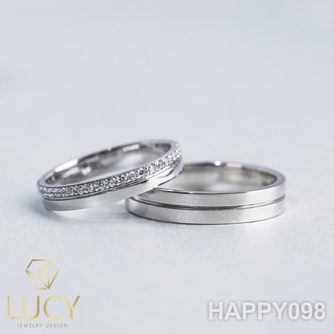 HAPPY098 Nhẫn cưới thiết kế, nhẫn cưới cao cấp, nhẫn cưới kim cương - Lucy Jewelry