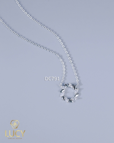 DC791 DÂY CHUYỀN VÒNG TRÒN NGUYỆT QUẾ BẠC LUCY BẠC 925