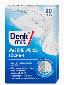Giấy giặt quàn áo trắng Denkmit 20 tờ- Đức