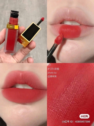 Son kem Tom Ford Liquid Lip Luxe Matte – Màu 129 Carnal (Đỏ cam đào)