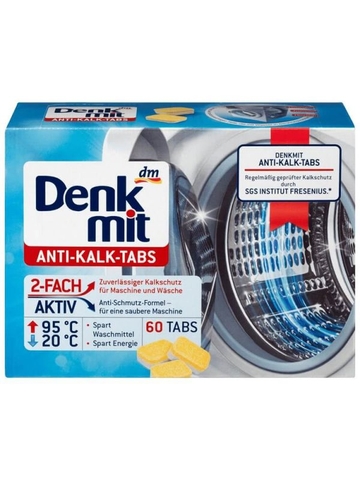 Viên Vệ Sinh Máy Giặt Denkmit Anti Kalk Tabs hộp 60 Viên - đức