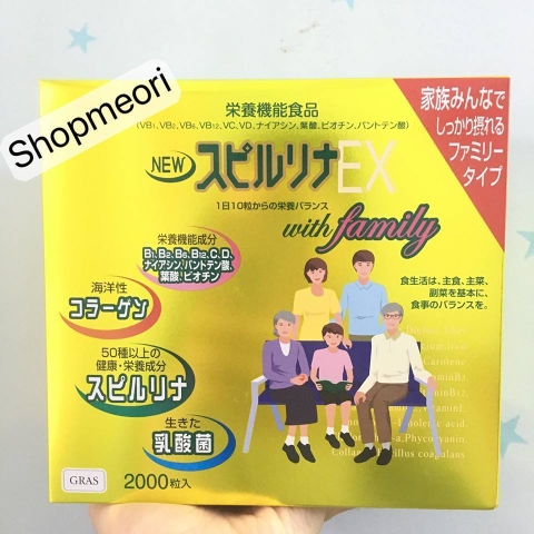 Tảo vàng cao cấp Spirulina EX mẫu 2022 2000v- Nhật