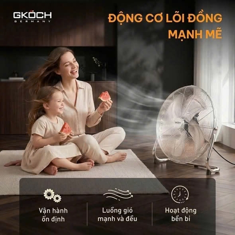 QUẠT SÀN KIM LOẠI GKÖCH W-FF1815G 18