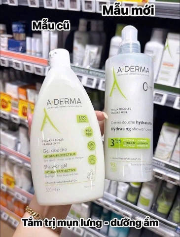 Gel tắm gội A-derma Moissant trị chàm bé 2y, trị mụn lưng cho người lớn 750ml- Pháp