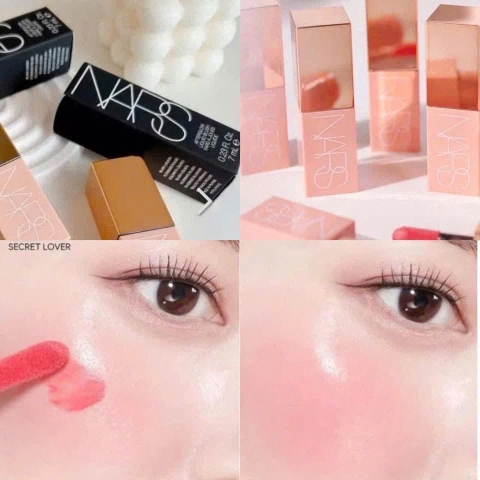 Má hồng kem NARS Afterglow Liquid Blush Secret Love tone hồng đào fullbox 7ml - Pháp