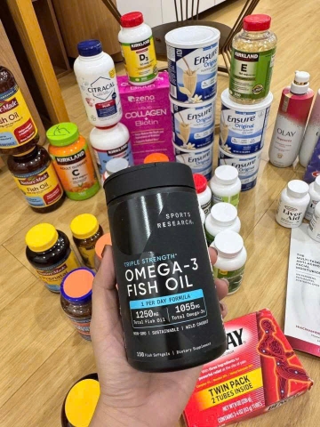 VIÊN UỐNG OMEGA 3 SPORT RESEARCH CÁ ALASKA TỰ NHIÊN NON GMO 150 VIÊN