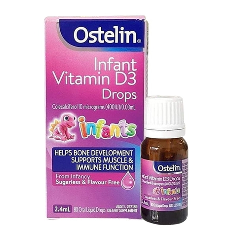 sale date t2/25 Ostelin cho trẻ sơ sinh Vitamin D3 Giọt 2,4ml - 400ui
