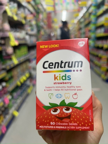 Kẹo vitamin tổng hợp Centrum kids strawberry 60v -Úc