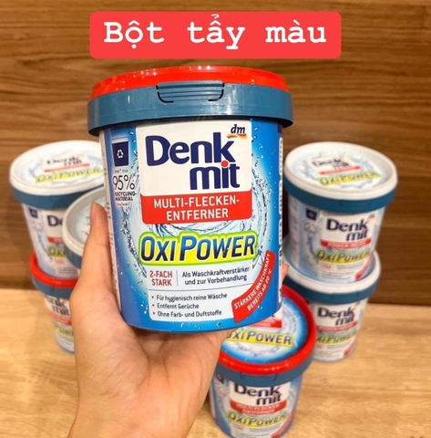 Hộp tẩy vết bẩn quần áo màu Denkmit Oxi Power 750g - Đức