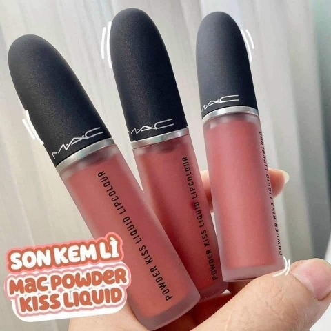 Son kem lì MAC Powder Kiss Liquid 989 Mull It Over cam hồng đất 5ml