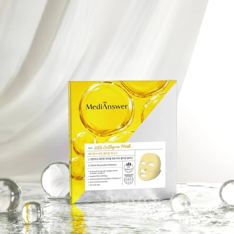 Mặt nạ thạch vàng MediAnswer Vita Collagen Mask chống lão hóa, cải thiện nếp nhăn 37g - Hàn