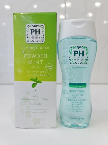 Dung Dịch Vệ Sinh Phụ Nữ PH Care Premium Powder Mint xanh lá 150ML - Nhật