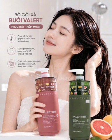 Bộ dầu gội xả bưởi Grapefruit Valert Plus – 850ml x 2 chai (Gội + Xả)