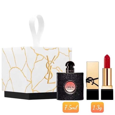 Set nước hoa YSL Black Opium mini 7.5ml + son YSL Rouge Muse mini 1.5g