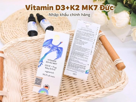 Vitamin D3 + K2 MK7 Sunday Natural 200IE +15mg bé 0m+ 16,8g- Đức