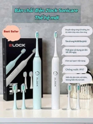 BÀN CHẢI ĐIỆN 2LOCK SONICARE + SET ĐẦU THAY CHÍNH HÃNG