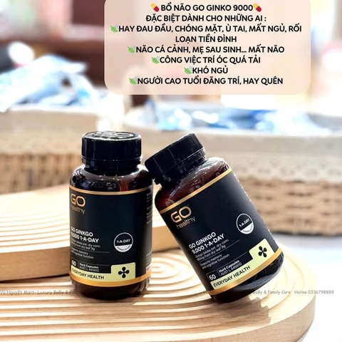 Viên uống bổ não Go Ginkgo 9000 Go Healthy – 60 viên