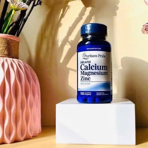Viên uống Puritan's Pride Chelated Calcium Magnesium Zinc 100v- Mỹ