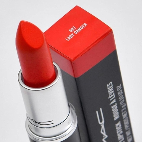 Son thỏi MAC Retro Matte Lipstick Lady Danger 607 đỏ cam - Pháp
