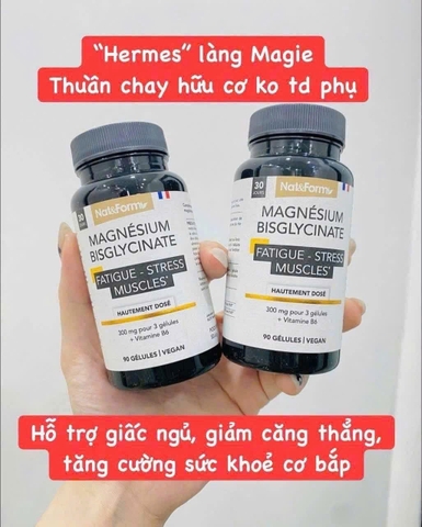 Viên uống bổ sung magie Nat&Form Magnesium Bisglycinate 300mg (90 viên)