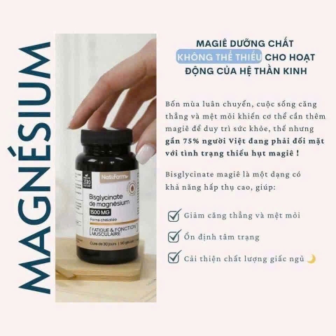 Viên uống bổ sung magie Nat&Form Magnesium Bisglycinate 300mg (90 viên)
