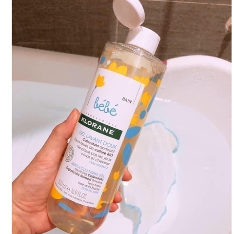 Cặp sữa tắm gội Klorane 2in1 hương hoa cúc 500ml- Pháp