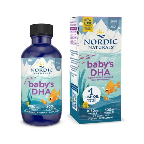 Siro Nordic Naturals Baby's DHA và Vitamin D3 dành cho bé chậm nói 1-6y 60ml- Mỹ