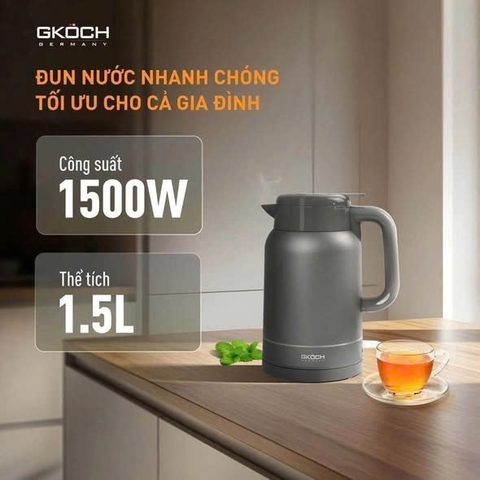 ẤM ĐUN GIỮ NHIỆT GKOCH 2IN1 1,5LÍT- CÔNG NGHỆ ĐỨC