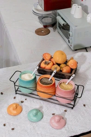 SET 3 HŨ GIA VỊ RAINBOWL CAO CẤP KAIYO- NHẬT