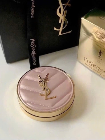 Cushion Yves Saint Laurent YSL Glow Pact Limited Tone B10 Trắng Sáng ( Vỏ Da Hồng) 12g- Pháp