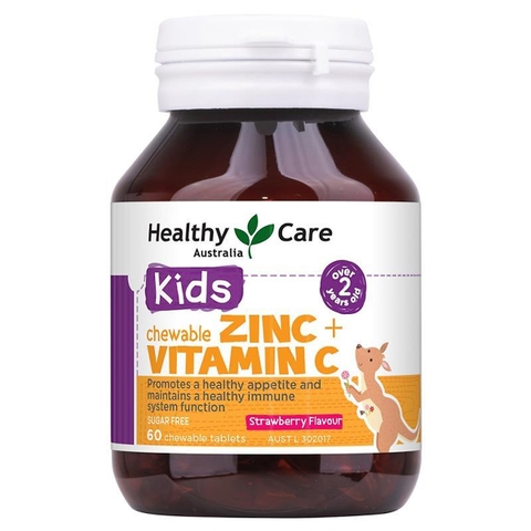 Kẹo ngậm bổ sung Zinc+ Vitamin C Healthy Care 60v- Úc