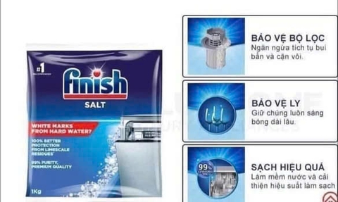 Muối rửa chén bát Finish Salt 1kg - Chuyên dụng cho máy rửa bát