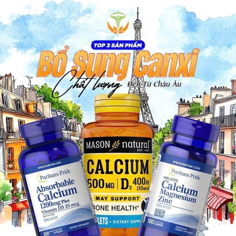 Viên uống Puritan's Pride Chelated Calcium Magnesium Zinc 100v- Mỹ