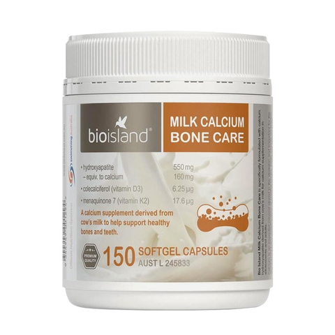Canxi Sữa Bioisland Milk Calcium Bone Care 150 Viên - Úc