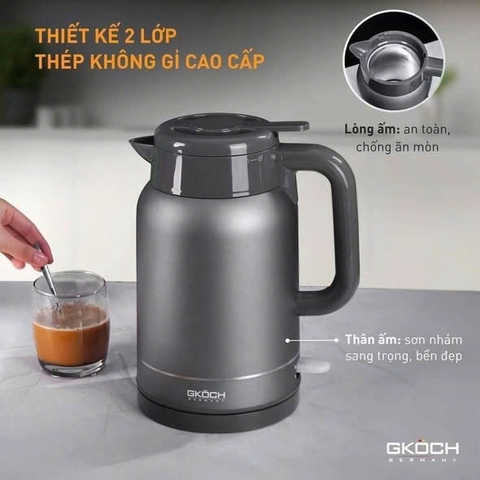ẤM ĐUN GIỮ NHIỆT GKOCH 2IN1 1,5LÍT- CÔNG NGHỆ ĐỨC